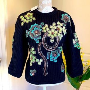ZARA floral embroidered sweater limited edition size Small